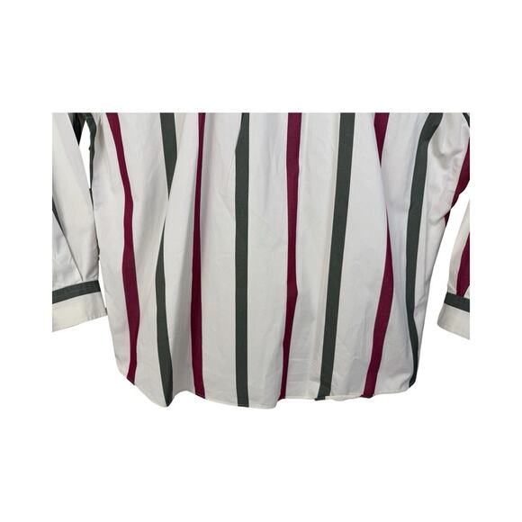 Faconnable Men's XXL 2XL White Stripe Embroidered Crest Button Up Academia - Picture 8 of 15